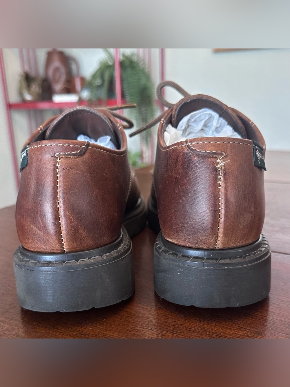 Vintage 90s Eastland Chunky Lace Up Oxford Shoes Brown Leather | Women Size 9.5 - Picture 6 of 9